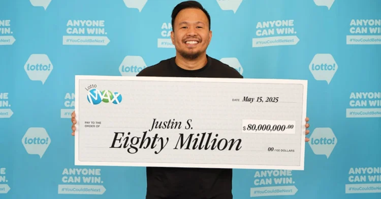 $80 Million Lotto Max Winner Justin Simporios from Surrey, British Columbia